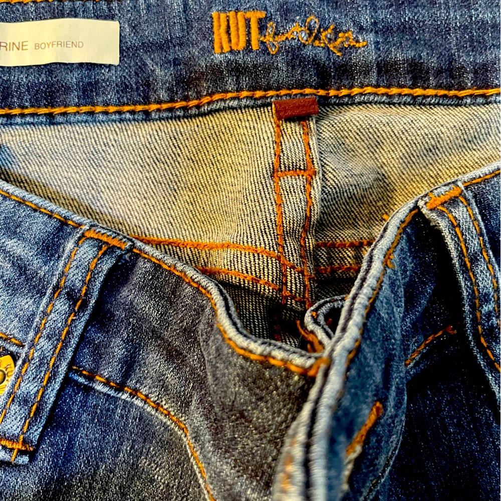 KUT  blue denim boyfriend jeans